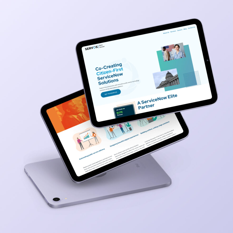 Website refresh for Servos, LLC ServiceNow partner