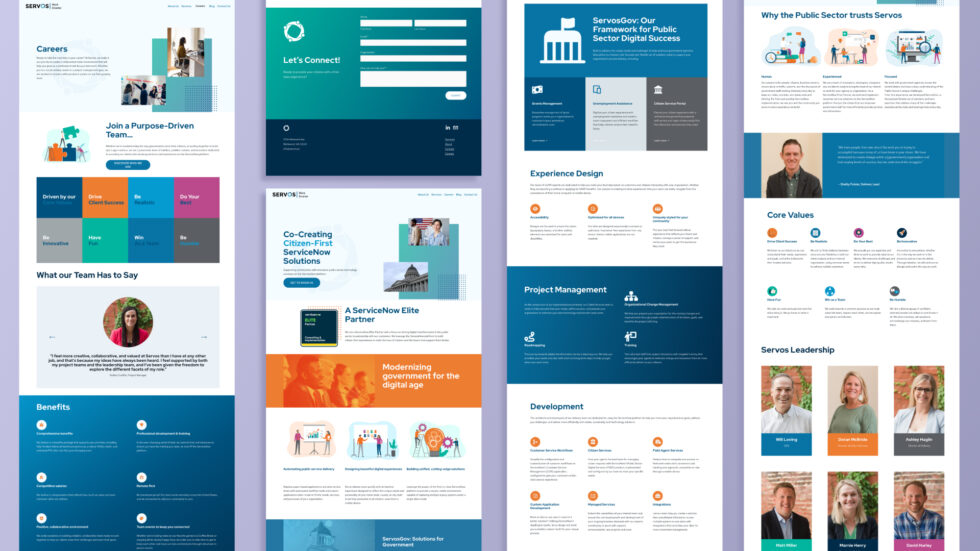 Mockups for Refreshed Servos Website