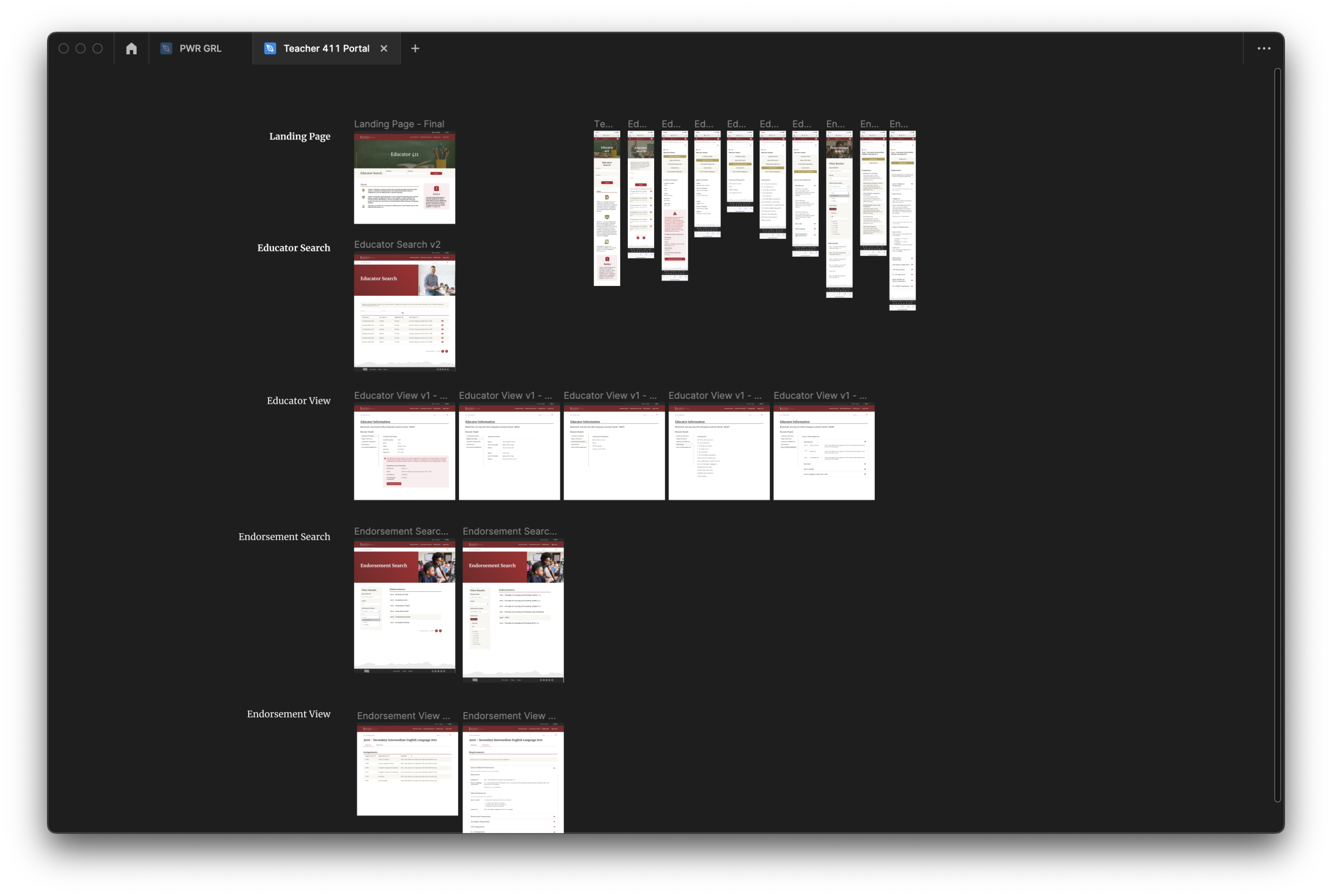 Mockups for South Dakota 311 Educator Portal